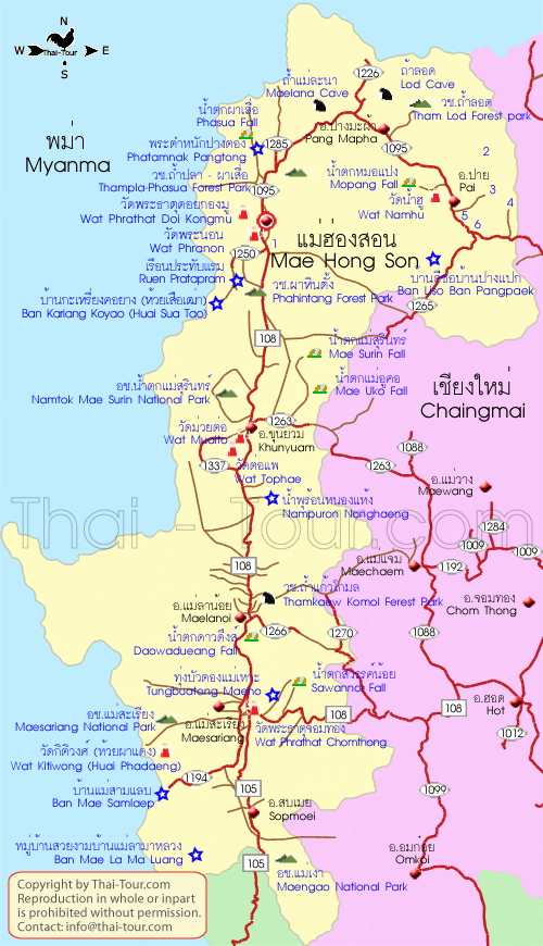 Map of Maehongson