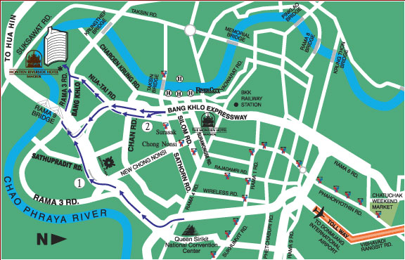 Map Montien Riverside Hotel