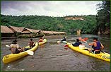 Canoeing , the exciting activity at Jungle Rafts.