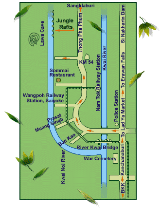 Map - The River Kwae Jungle Rafts