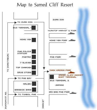 Samed Cliff Resort Map - แผนที่ เสม็ดคลิฟ รีสอร์ท