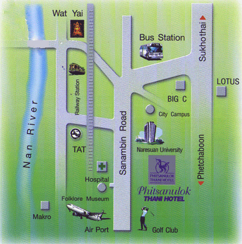 Map of Phitsanulok Thani Hotel