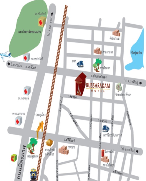 Map of Bussarakam Hotel - Khonkaen