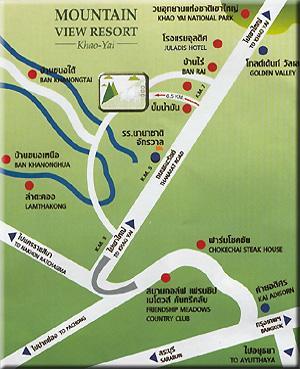 map of mountain view resort - khao yai