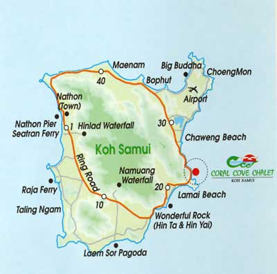 Coral Cove Chalet Koh Samui - Map