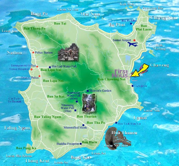 Samui First House Resort, Map