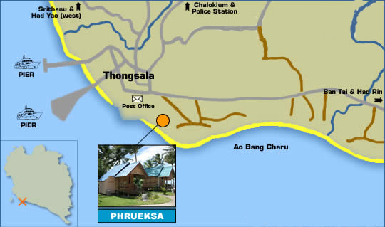 Phrueksa Beach Resort Koh Phangan, Map