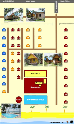 Phrueksa Beach Resort Koh Phangan, Resort Map