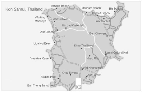 X2 Koh Samui, Map