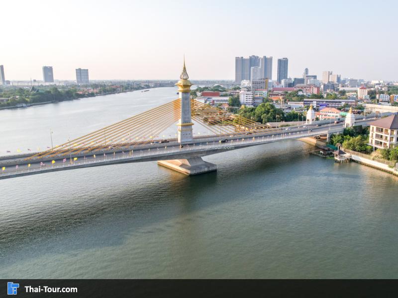 ภาพมุมสูง สะพานมหาเจษฎาบดินทรานุสรณ์