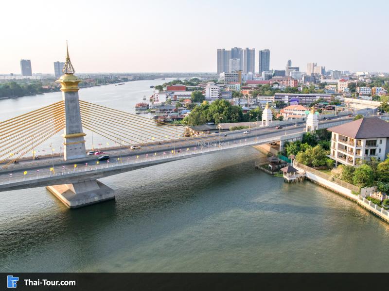 ภาพมุมสูง สะพานมหาเจษฎาบดินทรานุสรณ์