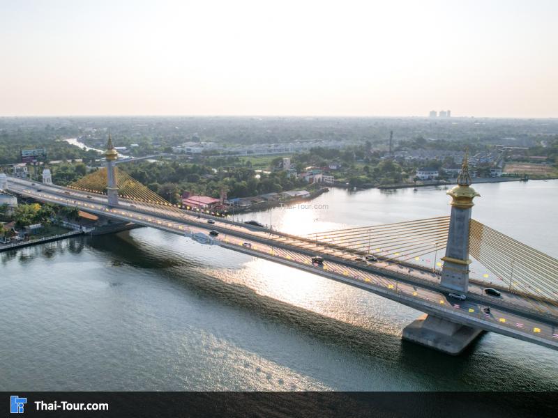 ภาพมุมสูง สะพานมหาเจษฎาบดินทรานุสรณ์