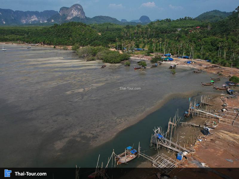 ภาพมุมสูง ท่าเทียบเรือคลองทราย