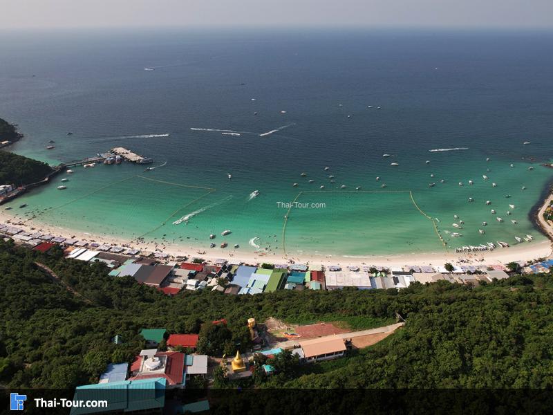 ภาพมุมสูง หาดตาแหวน เกาะล้าน พัทยา