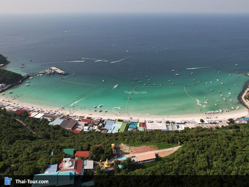 ภาพมุมสูง หาดตาแหวน เกาะล้าน พัทยา