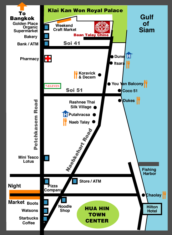 Map of Baan Talay Chine, แผนที่บ้านทะเลจีน