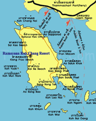 Map of Koh Chang Resort, Klong Prao Beach