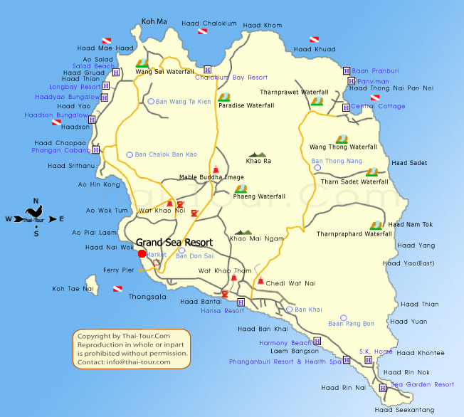 Map Of Grand Sea Resort - Koh Phangan Suratthani Thailand